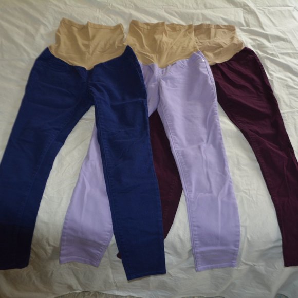 3 pairs of knit maternity skinny pants - Picture 1 of 10